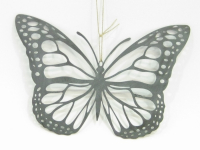 Metall-Schmetterling z.Haengen, L30cm schwarz-grau 611464-72